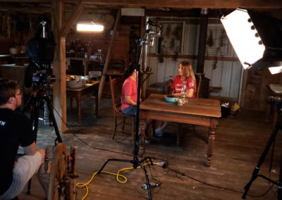 an interview in an old barn